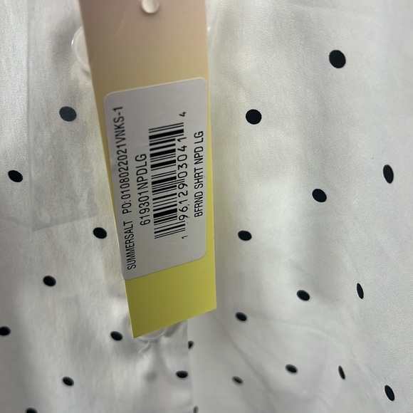 NWT Summersalt Button Up Polka Dot Boyfriend Oversized Shirt, Size Large - Picture 3 of 5